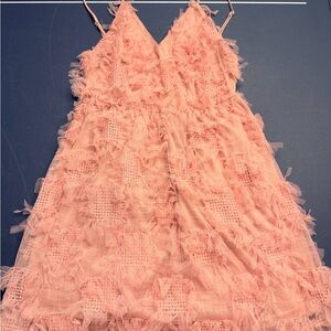 Chic Pink Textured Mini Dress